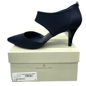 Bandolino  Zefrena Slip On Heel Zipper Kitten Heel Pump Navy Womens size 9